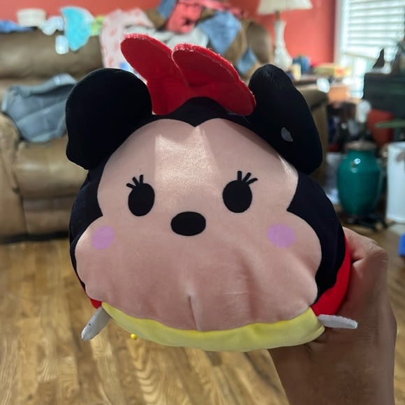 Disney Tsum Tsum Minnie Mouse Plush 8.5" Stuffed Toy Red Bow Polka Dots Soft - Picture 1 of 4